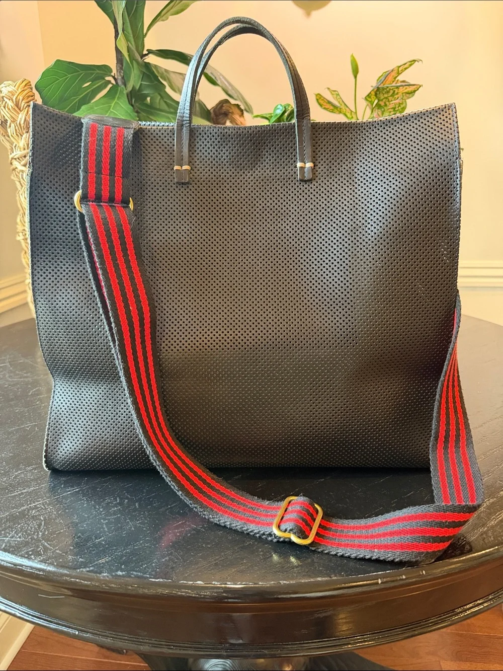 Clare V. Simple Tote Bag-black Perf - Picture 12 of 14